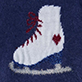 View Girls Figure Skate Everywhere Sweater white figure skate with red laces and heart on blue background