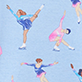 View Girls Figure Skaters Cotton Pajama Set light blue swatch with scattered figure skaters in pink and blue