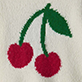 View Baby & Toddler Girls Cherry Pretty Sweater Two red cherries with green stems and leaves on cream knit fabric