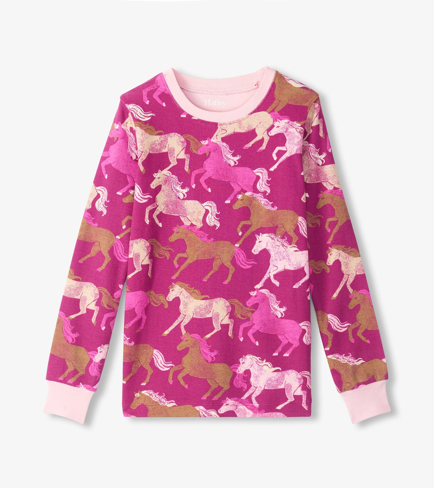 Girls Galloping Horses Cotton Pajama Set