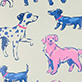 View Toddler Girls Little Pups Rain Boots White swatch with blue and pink dog illustrations