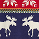 View Boys Holiday Moose Shawl Collar Cardigan Navy knit swatch with white moose silhouettes and a red-and-white geometric border