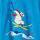 View Boys Skiing Bear Graphic T-Shirt Blue swatch with skiing polar bear graphic and white snowdrifts