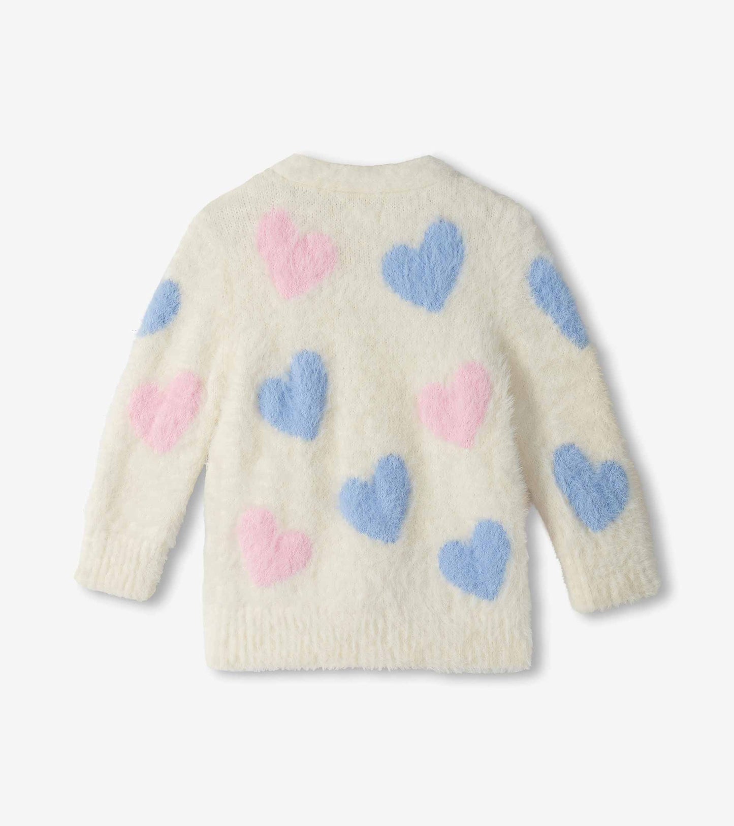 Baby & Toddler Girls Jumbo Hearts Fuzzy Cardigan