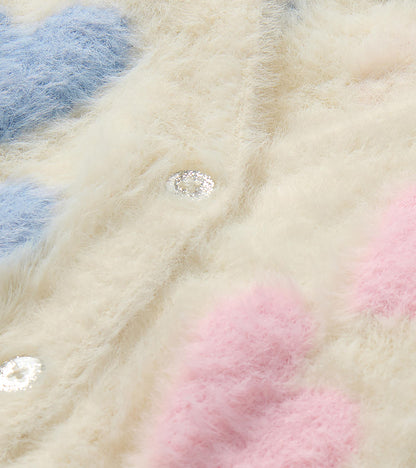 Baby & Toddler Girls Jumbo Hearts Fuzzy Cardigan