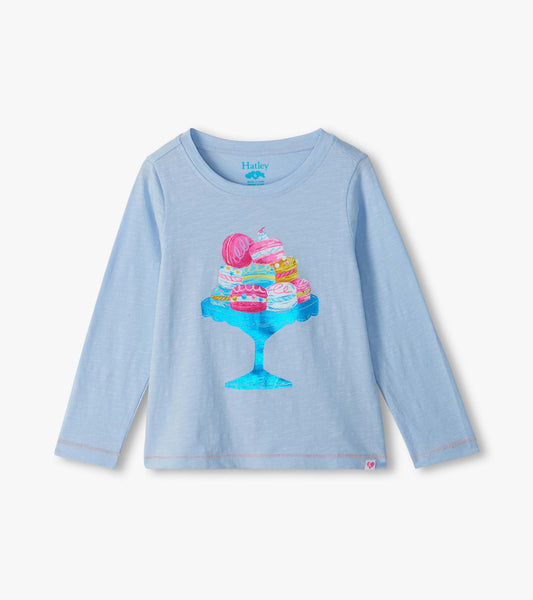 Girls Yummy Macarons Graphic T-Shirt