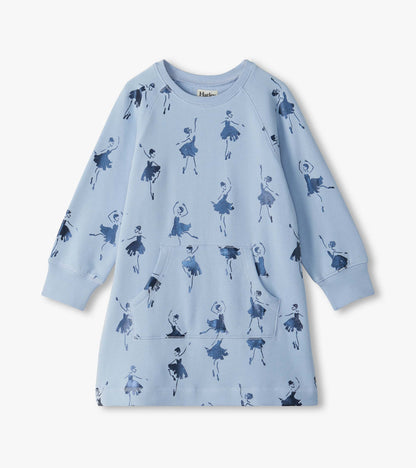 Girls Foil Ballerinas Sweatshirt Dress