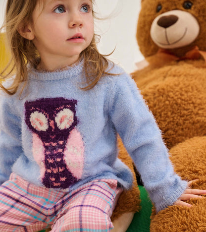 Baby & Toddler Girls Owl Furry Sweater