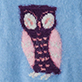 View Baby & Toddler Girls Owl Furry Sweater Dark purple owl motif with pink wings on light blue fuzzy fabric