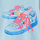 View Girls Cool Sneakers Graphic T-Shirt blue sneakers with pink laces and floral accents