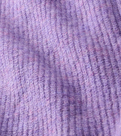 Close-up of lilac melange ribbed knit texture on the Iris Sweater Dress
