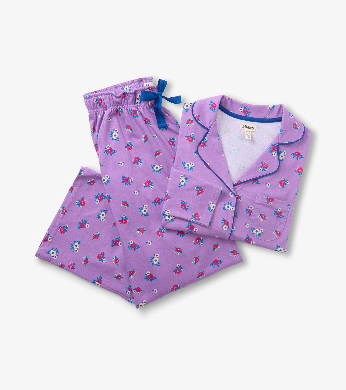Women's Lilac Bouquet Cotton Pajama Set