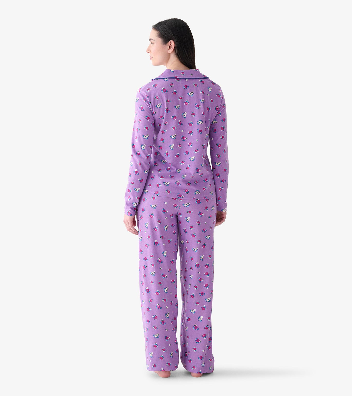 Women's Lilac Bouquet Cotton Pajama Set