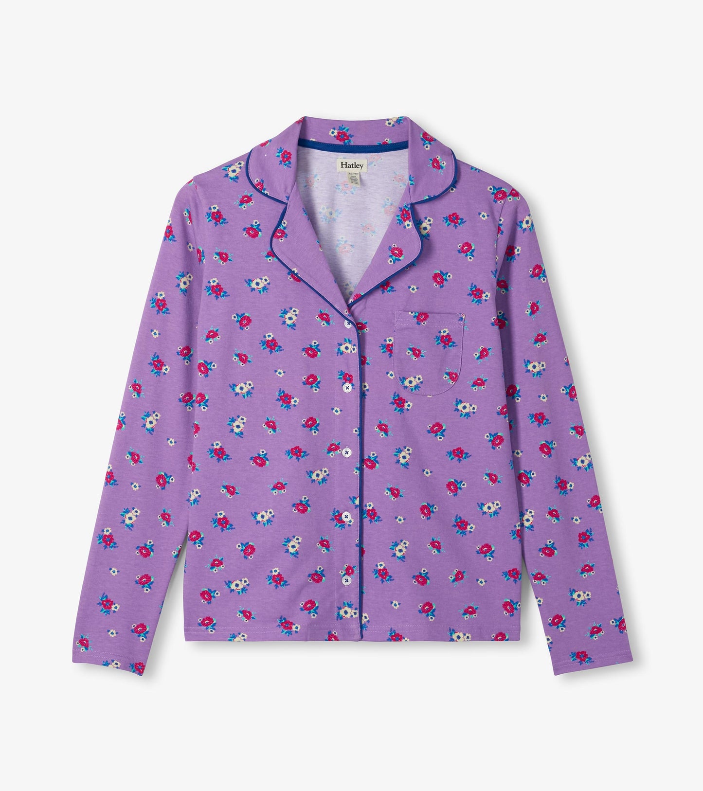 Women's Lilac Bouquet Cotton Pajama Set