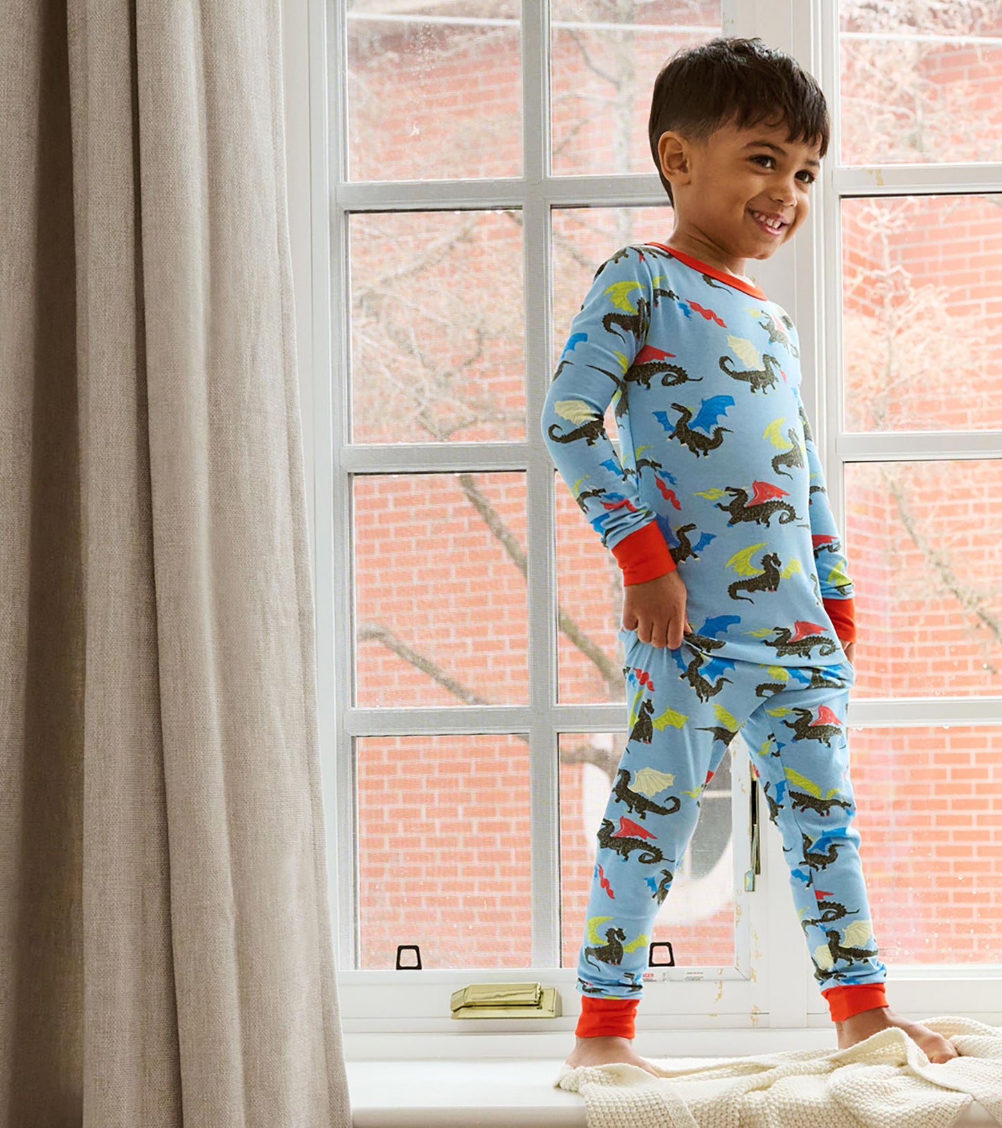 Boys Dragons Cotton Pajama Set