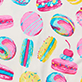 View Baby Girls Macaron Bamboo Sleeper White swatch with colorful macarons and lollipops pattern