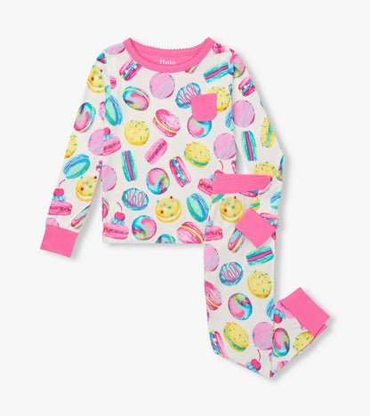 Girls Macaron Bamboo Pajama Set