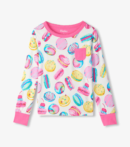 Girls Macaron Bamboo Pajama Set