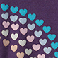 View Baby & Toddler Girls Majesty Hearts Teddy Bear Dress purple swatch with scattered blue, pink, and white heart pattern