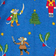 View Baby Boys Blue Nutcracker Cotton Sleeper Blue swatch with nutcracker figures, Christmas tree, ornaments, and candy canes