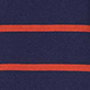 View Boys Orange Stripes 1/4 Zip Mock Neck Top orange horizontal stripes on dark navy fabric
