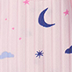 View Girls Night Sky Relaxed Fit Pajama Set Pink striped swatch with blue moon, stars, and cloud pattern