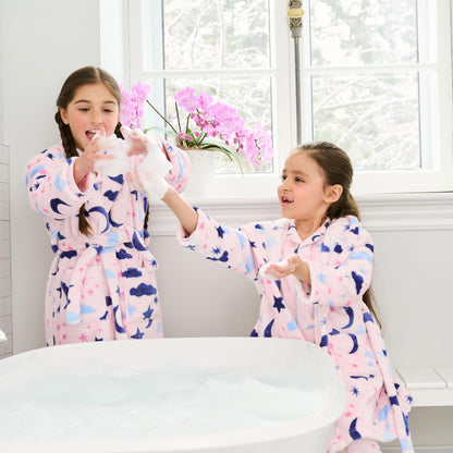 Girls Night Sky Fuzzy Fleece Robe