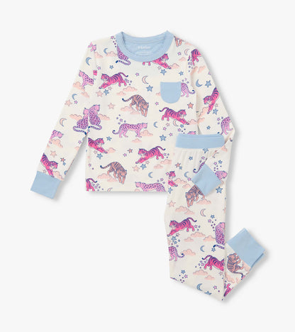 Girls Night Time Tigers Bamboo Pajama Set