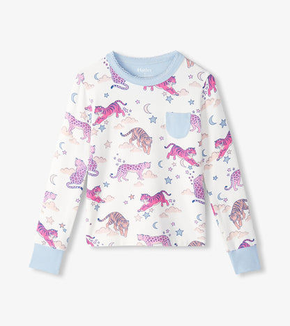 Girls Night Time Tigers Bamboo Pajama Set