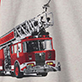 View Baby & Toddler Boys Firetruck Raglan Sleeve T-Shirt Red fire truck with an extended ladder on light gray fabric