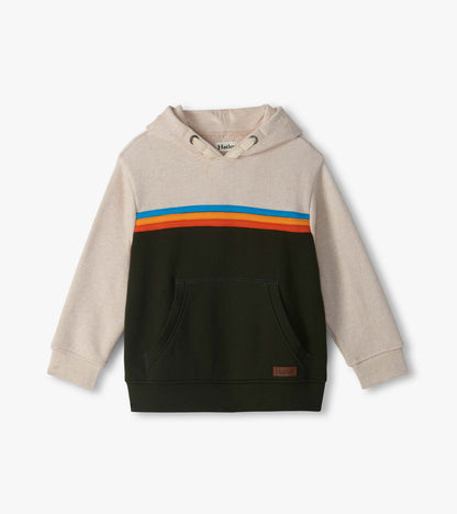 Boys Oatmeal Colourblock Pullover Hoodie