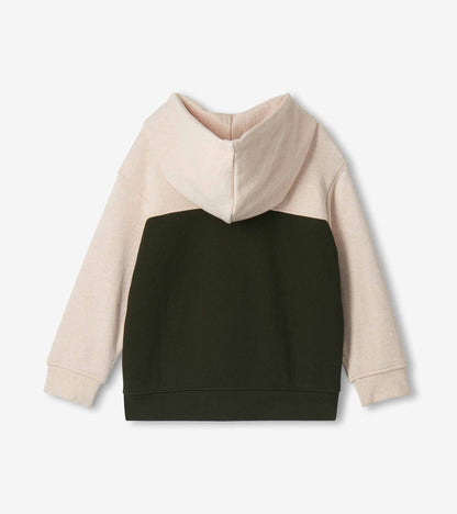 Boys Oatmeal Colourblock Pullover Hoodie