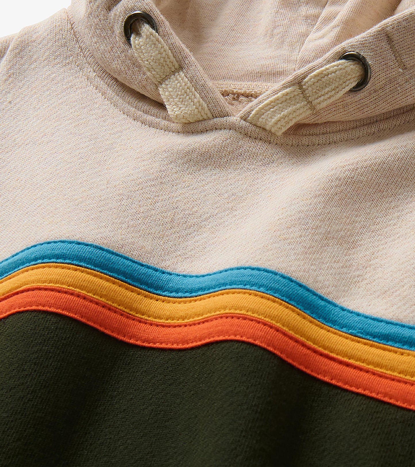 Boys Oatmeal Colourblock Pullover Hoodie