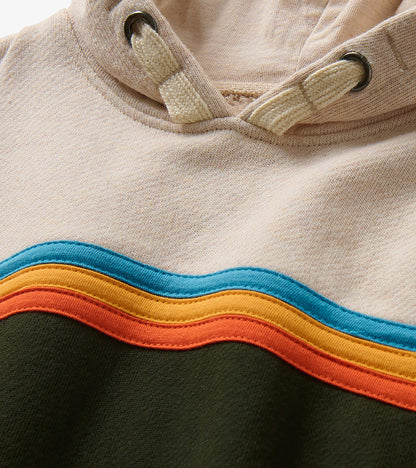 Boys Oatmeal Colourblock Pullover Hoodie