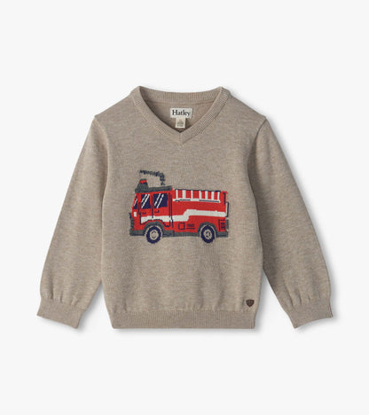 Baby & Toddler Boys Firetruck V-Neck Sweater