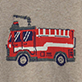 View Baby & Toddler Boys Firetruck V-Neck Sweater Red fire truck with white stripes on heather gray knit