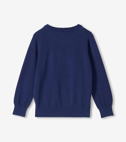 Boys Dino Skull V-Neck Sweater