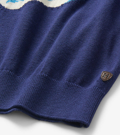 Boys Dino Skull V-Neck Sweater
