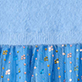 View Girls Jelly Bean Sequins Fuzzy Mixed Dress Light blue fuzzy knit with blue sequined fabric and small multicolored dots