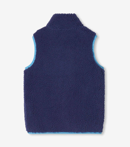 Boys Patriot Blue Faux Sherpa Vest