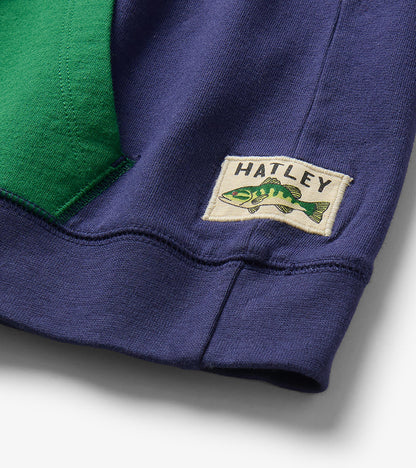 Boys Patriot Blue Colourblock Hoodie