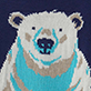 View Baby & Toddler Boys Polar Bear Sweater white polar bear face with blue and beige accents on a light blue background