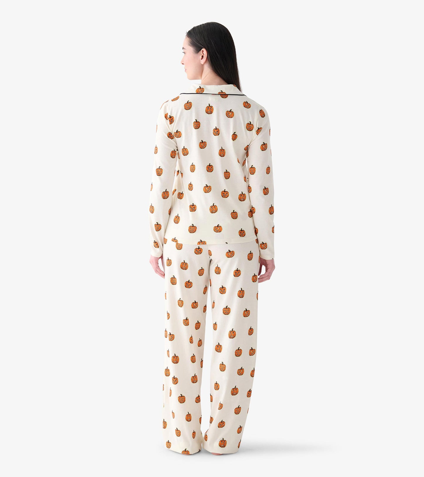 Women's Glowing Pumpkins Two Piece Pajama Set