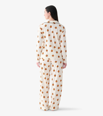 Women's Glowing Pumpkins Two Piece Pajama Set