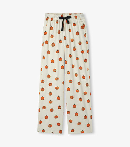 Women's Glowing Pumpkins Two Piece Pajama Set