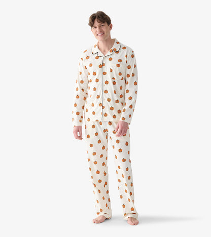 Men's Glowing Pumpkins Two Piece Pajama Set