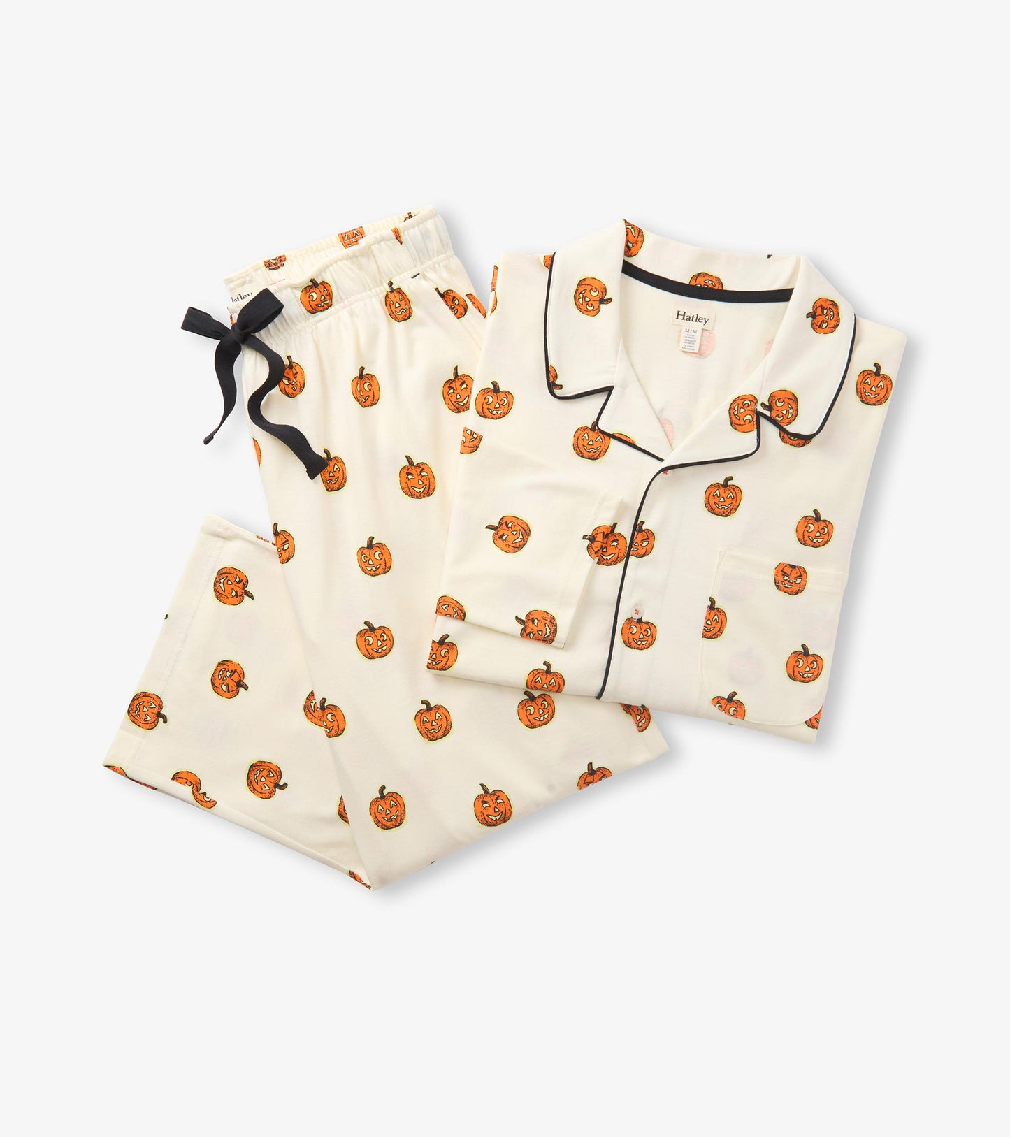 Men's Glowing Pumpkins Two Piece Pajama Set
