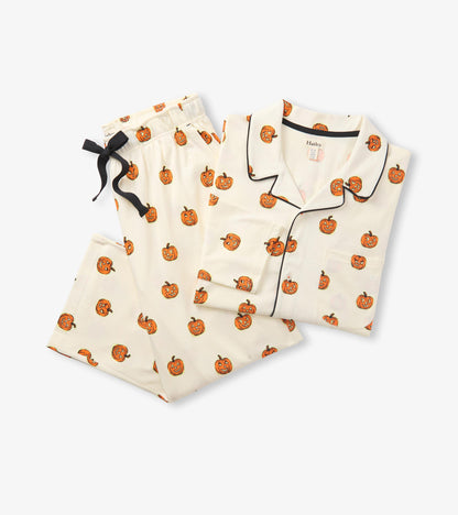 Men's Glowing Pumpkins Two Piece Pajama Set