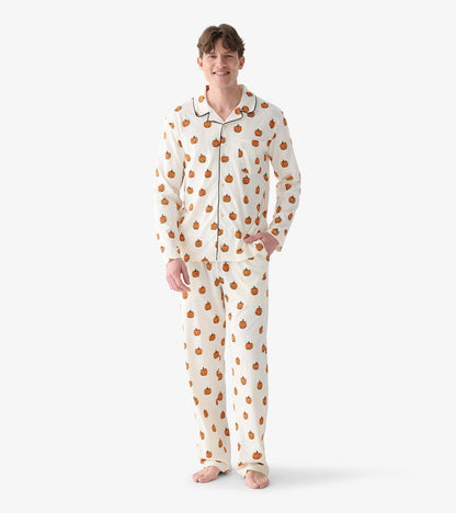 Men's Glowing Pumpkins Two Piece Pajama Set