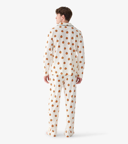 Men's Glowing Pumpkins Two Piece Pajama Set